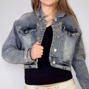 Blue Cropped Jean Jacket